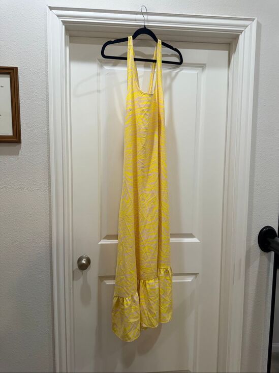 No Brand Dresses & Skirts - Womens Yellow Sleeveless Long Flowy Maxi Dress Casual Summer Boho Size S Small